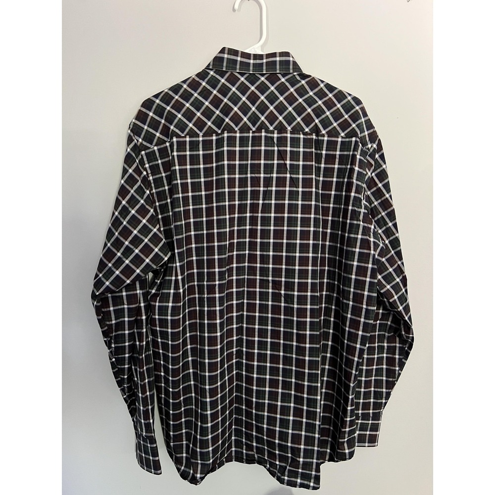 Bugatchi Shirt Mens Large Multi Color Plaid Long Sleeve Button Up Cotton Classic - Picture 2 of 14